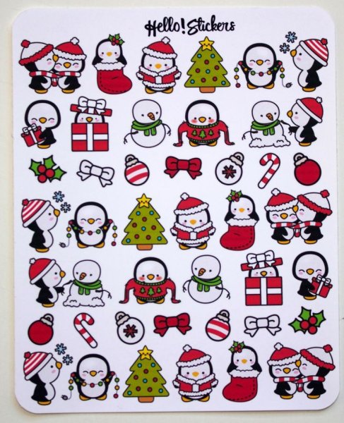 Новогодние наклейки стильные