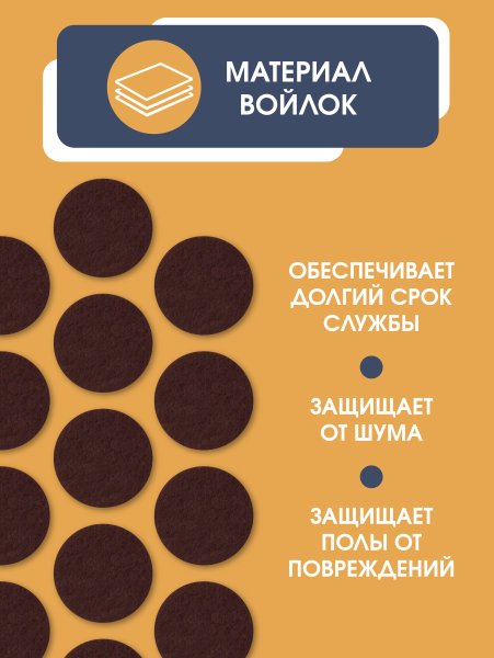 Войлочные накладки для мебели (d-35 мм.)