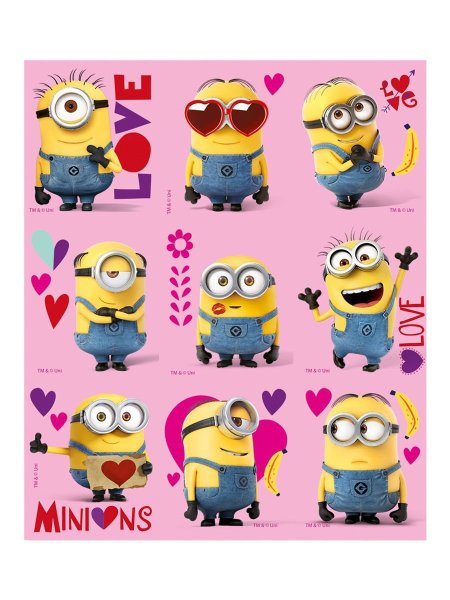 Миньоны стикер деревянная