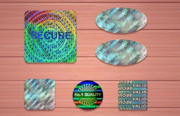 Голографические наклейки с логотипом