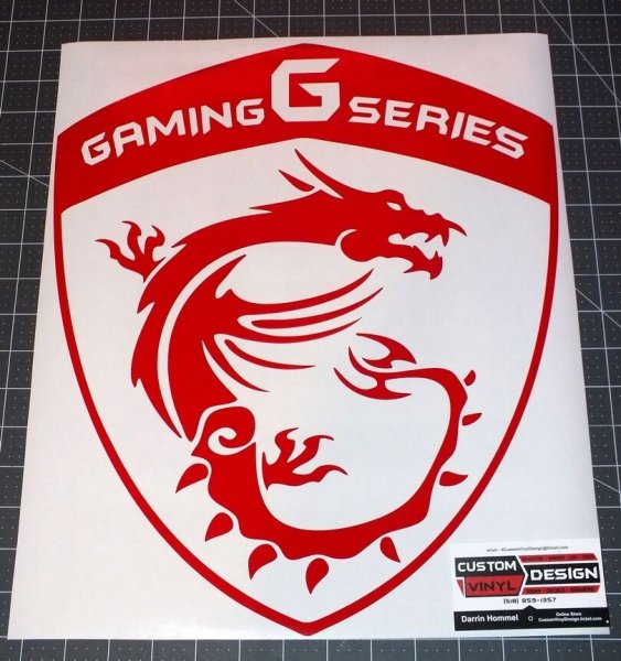 MSI наклейка сзади