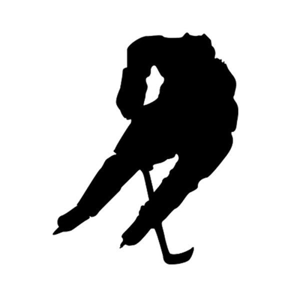 Силуэт хоккеиста для наклейки