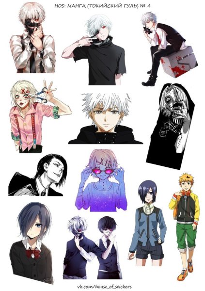 Лист стикеров Токийский гуль