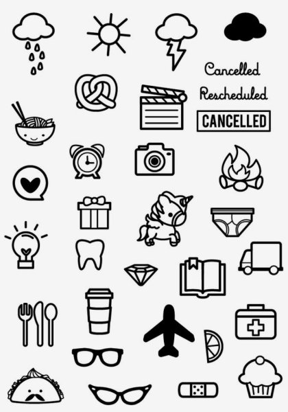 Маленькие наклейки для ежедневника