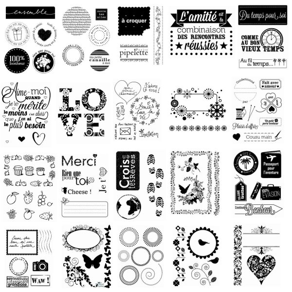 Стикеры для ежедневника черно белые