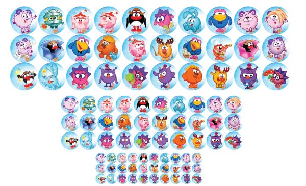 С наклейками Смешарики