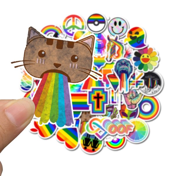 Радужные наклейки для распечатки