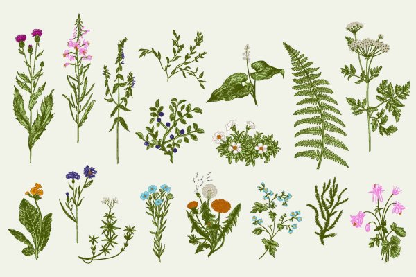 Наклейка - полевые цветы