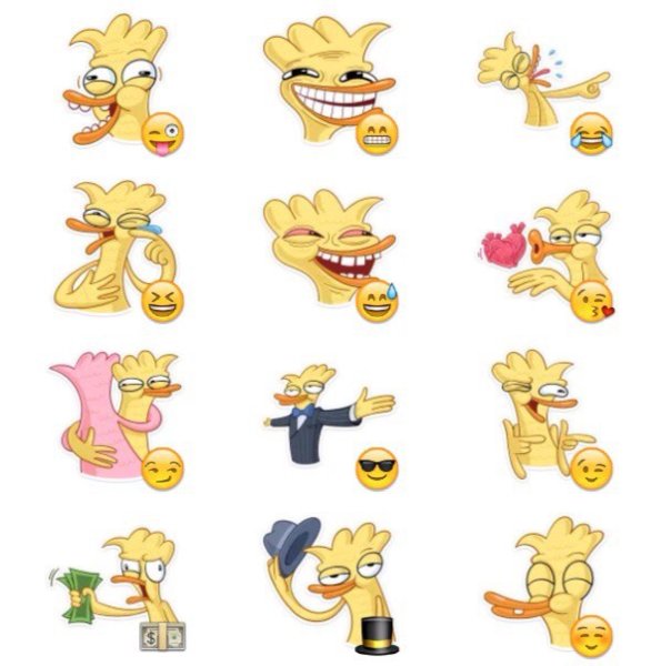 Утенок стикер