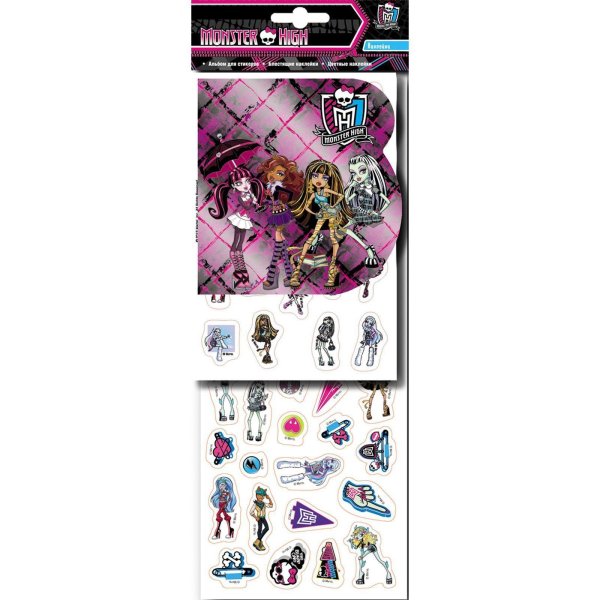 Росмэн Monster High. Наклейки и раскраски