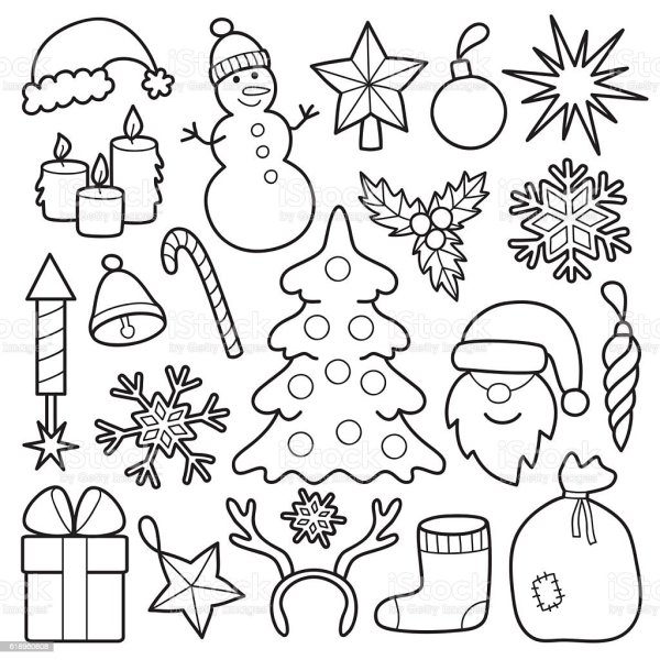 Раскраски Стикеры на новый год