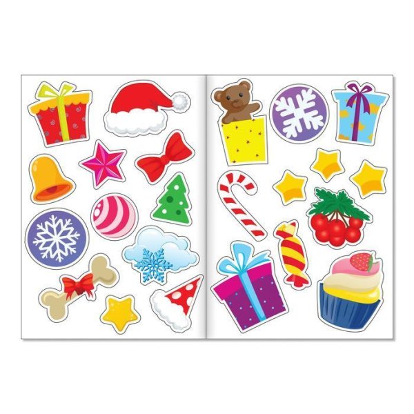 Новогодние наклейки раскрашивать