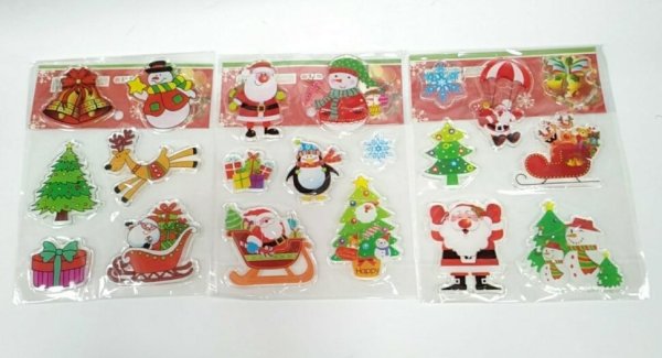 Гелевые наклейки на окна новогодние