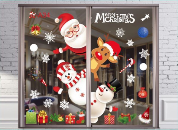 Наклейки на окна новогодние