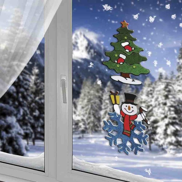 Наклейки на окна новогодние