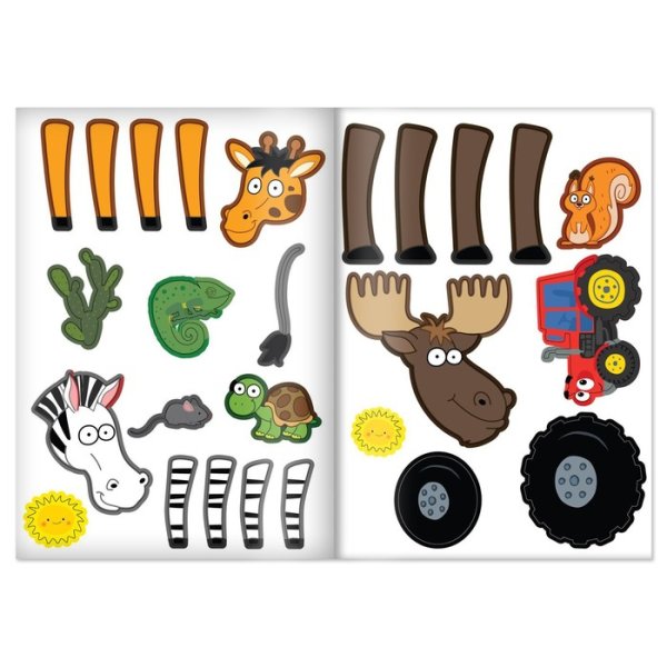 Синий трактор для малышей игрушка с наклейками