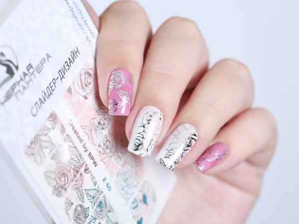 Маникюр с наклейками