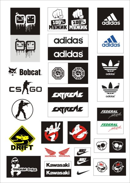 Наклейки на модели машин