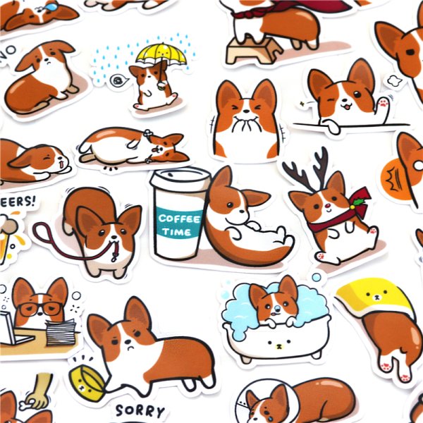 Наклейки "корги"