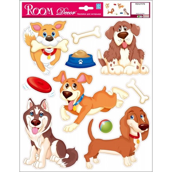 Собачки наклейки для детей