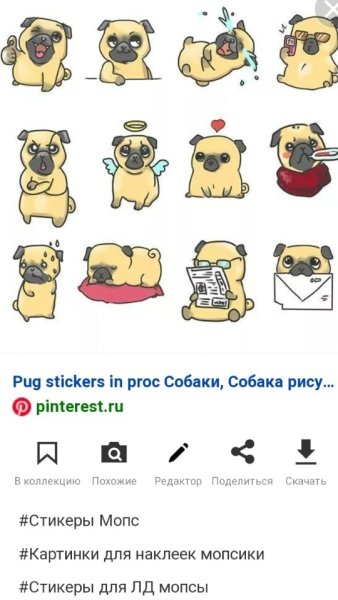 Стикеры Мопс