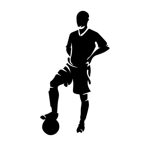 Тень футболиста с мячом