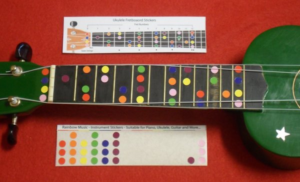 Укулеле обклеенная наклейками