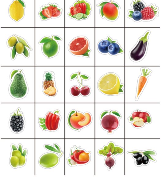 Фрукты и овощи (с наклейками)