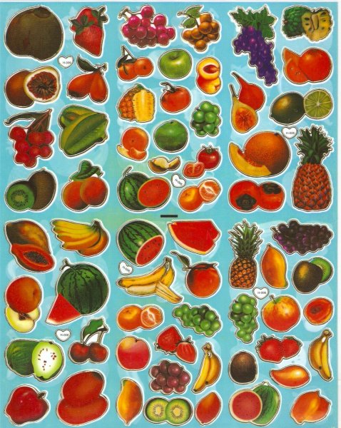 Фрукты и овощи (с наклейками)