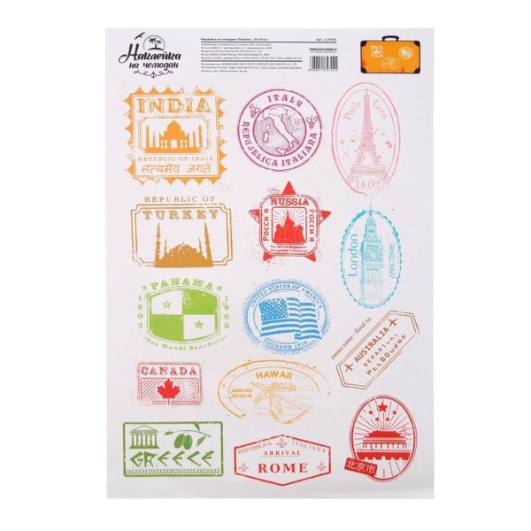 Ретро наклейки на чемодан путешественника