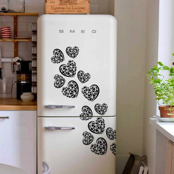 Наклейки на холодильник в интерьере