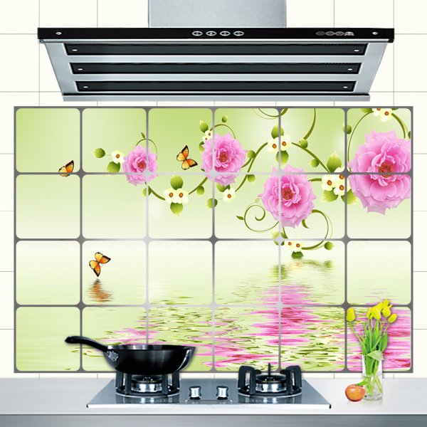 Декоративные наклейки на плитку на кухне