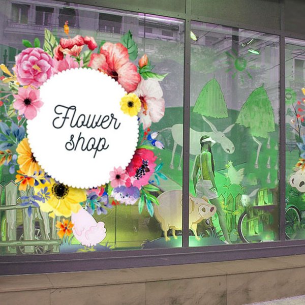 Рекламные наклейки на окна
