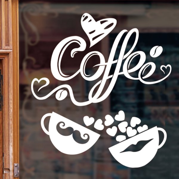 Наклейки на витрины кафе