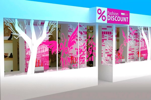 Рекламные наклейки на витрины магазина