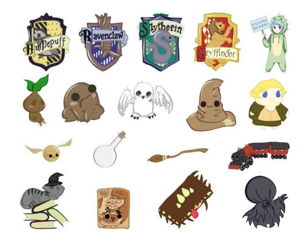 Гарри Поттер наклейки Каваи