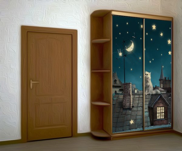 Виниловые наклейки на зеркало шкафа-купе