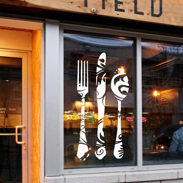 Наклейки на окна кофейни