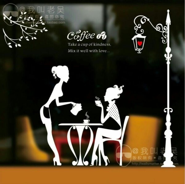 Рекламные наклейки на окна кафе