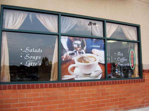 Наклейки на стекло кофейни