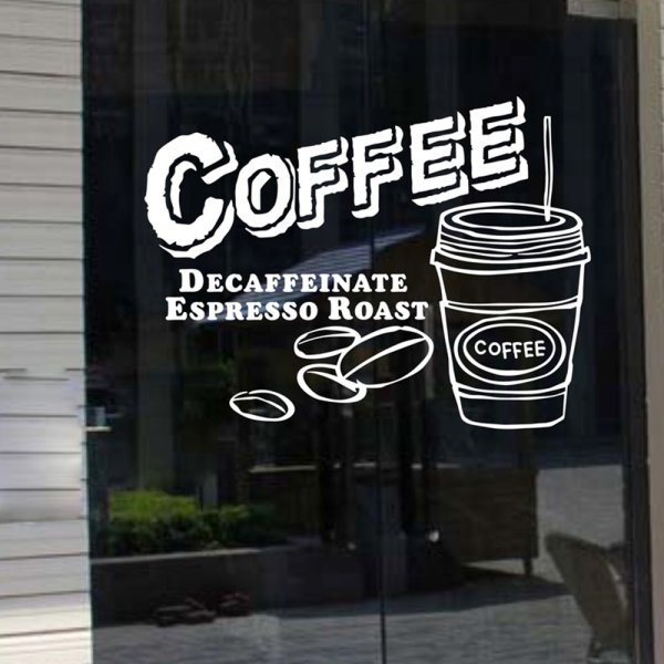 Рекламные наклейки на окна кафе