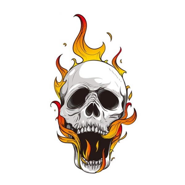 Огненный череп наклейки