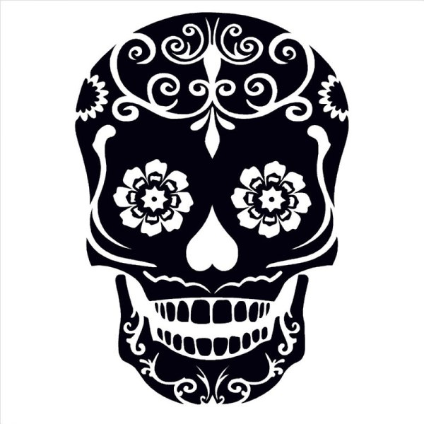 Черно белые наклейки череп