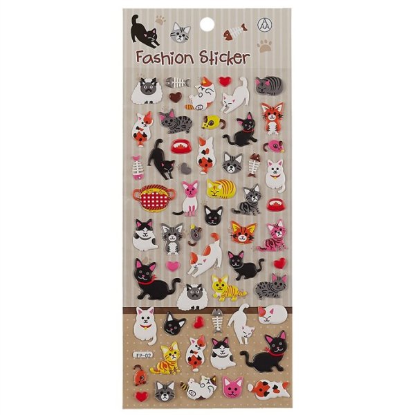 Бумажные наклейки с котами