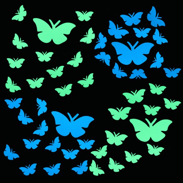 Светящиеся бабочки в темноте на стену