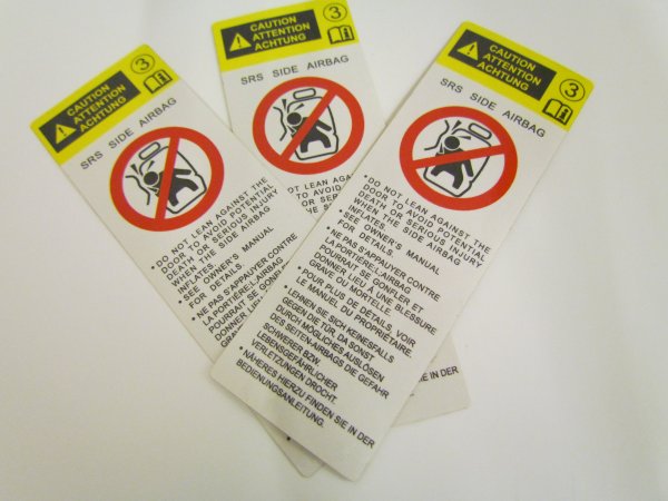 SRS Side airbag наклейка