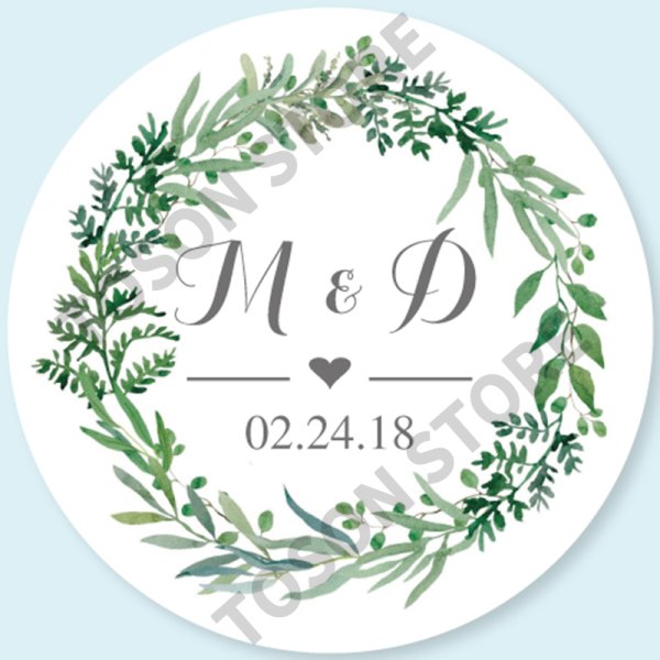 Круглые наклейки на свадьбу