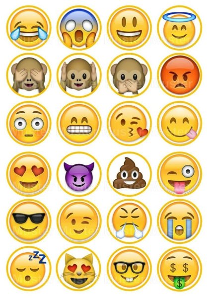 Стикеры смайлы для распечатки