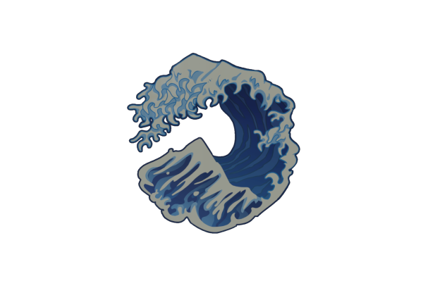 Наклейка большая волна КС