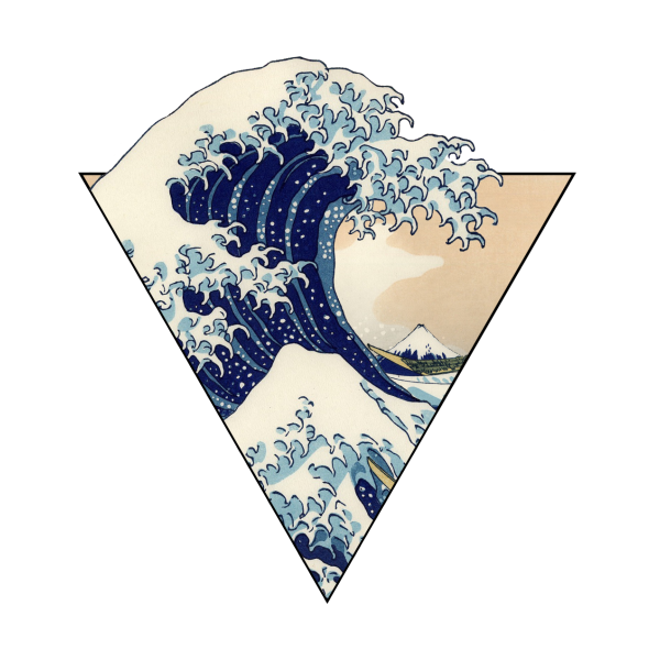 Японские наклейки волна